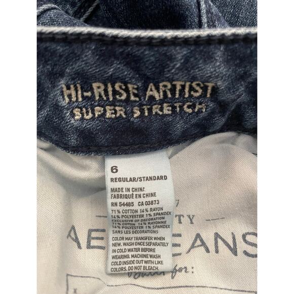 American Eagle Outfitter Womens Sz 6 Hi-Rise Stretch Bluewash Flare Denim jeans - Picture 7 of 13